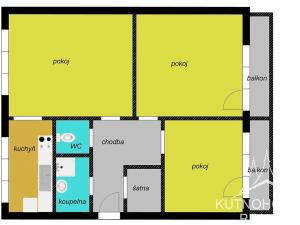 Prodej bytu 3+1, Kutná Hora, 17. listopadu, 73 m2