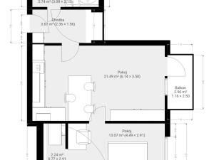 Pronájem bytu 2+kk, Kuřim, Metelkova, 54 m2