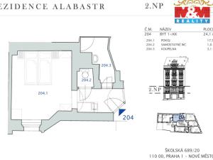 Prodej bytu 1+kk, Praha - Nové Město, Školská, 24 m2