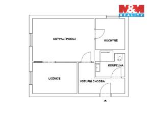 Pronájem bytu 2+1, Slaný, Okružní, 40 m2
