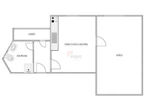 Pronájem bytu 2+kk, Praha - Smíchov, Grafická, 42 m2
