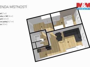 Prodej bytu 2+kk, Podbořany, Kpt. Nálepky, 42 m2