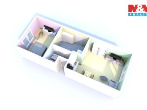 Pronájem bytu 2+kk, Děčín - Děčín V-Rozbělesy, Závodní, 42 m2