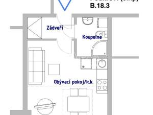 Pronájem bytu 1+kk, Neratovice - Byškovice, Pražská, 25 m2