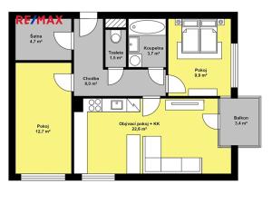 Prodej bytu 3+kk, Kladno, Generála Selnera, 65 m2