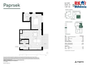 Pronájem bytu 2+kk, Praha - Stodůlky, Hábova, 56 m2