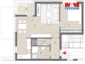 Prodej bytu 2+kk, Sedlčany, K Cihelně, 60 m2