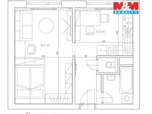 Prodej bytu 1+1, Brno - Bystrc, Ečerova, 41 m2