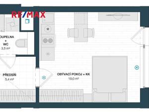 Pronájem bytu 1+kk, Praha - Hloubětín, Kolbenova, 35 m2