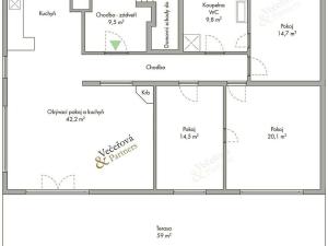 Pronájem bytu 4+kk, Šestajovice, 110 m2