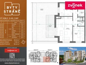 Pronájem bytu 3+kk, Zlín, Nad Stráněmi, 83 m2