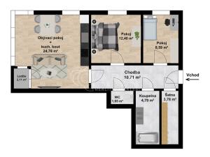 Prodej bytu 3+kk, Brno, Myslbekova, 70 m2