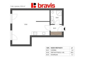 Prodej bytu 1+kk, Lipůvka, 35 m2