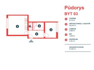 Pronájem bytu 2+kk, Benešov, Tyršova, 58 m2