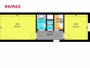 Pronájem bytu 2+kk, Poděbrady, Puškinova, 47 m2