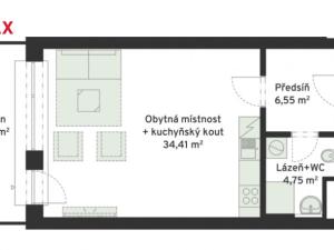 Prodej bytu 1+kk, České Budějovice - České Budějovice 6, Chelčického, 46 m2