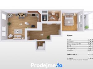 Prodej bytu 2+kk, Znojmo, Jarošova, 62 m2