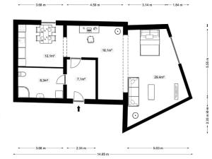 Pronájem bytu 2+kk, Doksy, Dalibora z Myšlína, 76 m2