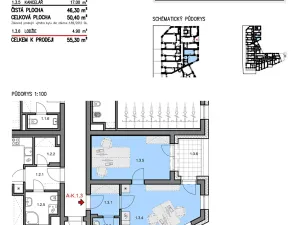 Prodej bytu 1+kk, Šlapanice, 50 m2