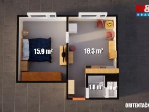 Prodej bytu 1+1, Chomutov, Písečná, 36 m2