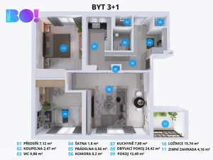 Pronájem bytu 3+1, Třinec, Habrová, 74 m2