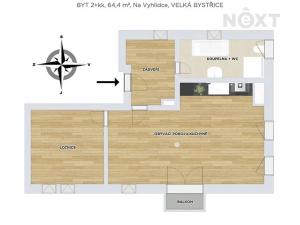 Prodej bytu 2+kk, Velká Bystřice, Na Vyhlídce, 64 m2