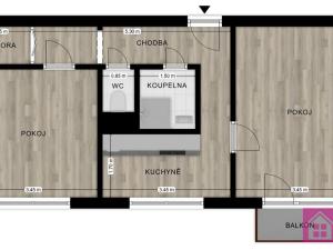Pronájem bytu 2+1, Břeclav - Poštorná, Budovatelská, 49 m2