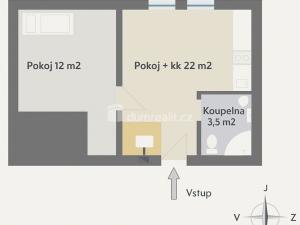 Pronájem bytu 2+kk, Lužná, 9. května, 39 m2