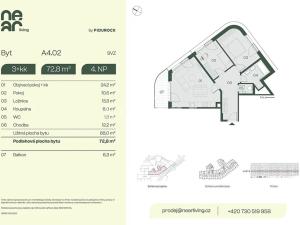 Prodej bytu 3+kk, Praha - Libeň, Na kopečku, 68 m2