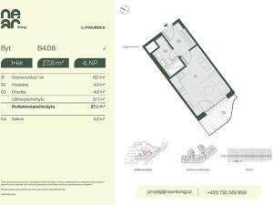 Prodej bytu 1+kk, Praha - Libeň, Na kopečku, 26 m2