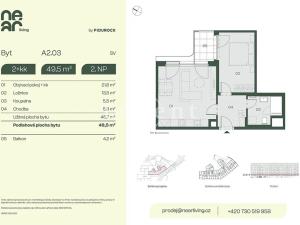 Prodej bytu 2+kk, Praha - Libeň, Na kopečku, 47 m2