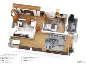 Prodej bytu 2+kk, Tmaň, 50 m2