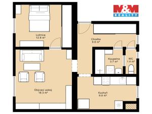 Prodej bytu 2+1, Strakonice - Strakonice I, Husova, 55 m2