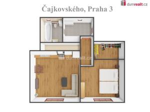 Pronájem bytu 2+kk, Praha - Žižkov, Čajkovského, 51 m2