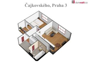 Pronájem bytu 2+kk, Praha - Žižkov, Čajkovského, 51 m2