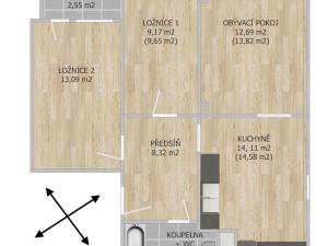 Prodej bytu 3+1, Loděnice, Za GZ, 66 m2