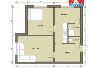 Prodej bytu 2+1, Tachov, Zárečná, 53 m2