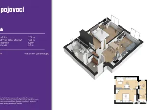 Prodej bytu 2+kk, Praha, Spojovací, 50 m2