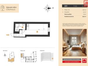 Prodej bytu 1+kk, Olomouc, 8. května, 26 m2