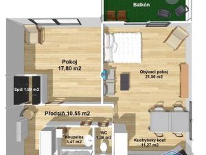 Pronájem bytu 2+kk, Plzeň - Severní Předměstí, Znojemská, 66 m2