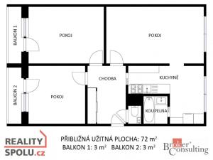 Prodej bytu 3+1, Blansko, Salmova, 81 m2