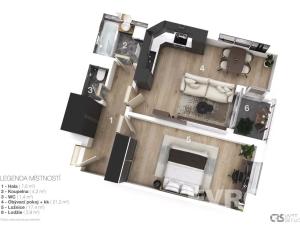 Prodej bytu 2+kk, Praha - Čakovice, Marty Krásové, 55 m2
