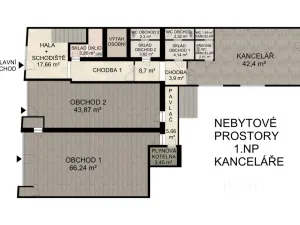 Pronájem ordinace, Písek, Havlíčkovo nám., 47 m2