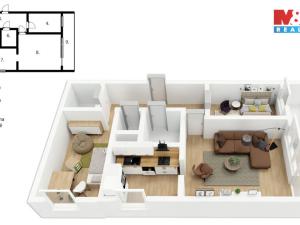 Pronájem bytu 3+1, Praha - Prosek, Zárybská, 60 m2