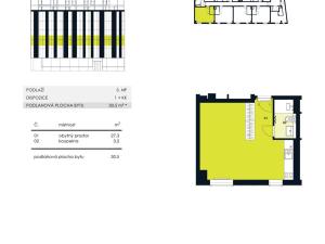 Pronájem bytu 1+kk, Brno - Zábrdovice, Příkop, 30 m2