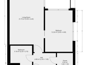 Pronájem bytu 2+kk, Praha - Hlubočepy, náměstí Olgy Scheinpflugové, 49 m2
