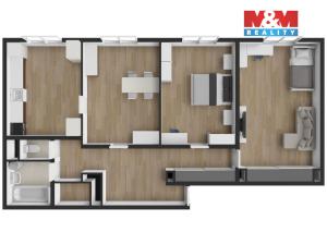 Prodej bytu 3+1, Prachatice - Prachatice II, Vilémova, 94 m2