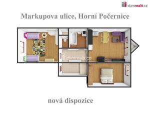 Prodej bytu 3+kk, Praha - Horní Počernice, Markupova, 61 m2