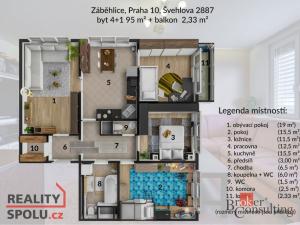 Prodej bytu 4+1, Praha - Záběhlice, Švehlova, 95 m2
