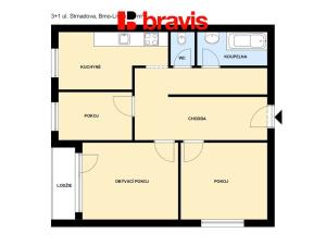 Pronájem bytu 3+1, Brno - Líšeň, Strnadova, 80 m2